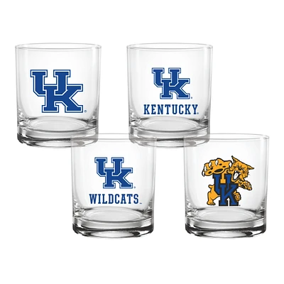 Kentucky Wildcats 4-Pack Collector's 14oz. Rocks Glass Set