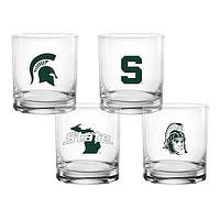 Michigan State Spartans 4-Pack Collector's 14oz. Rocks Glass Set