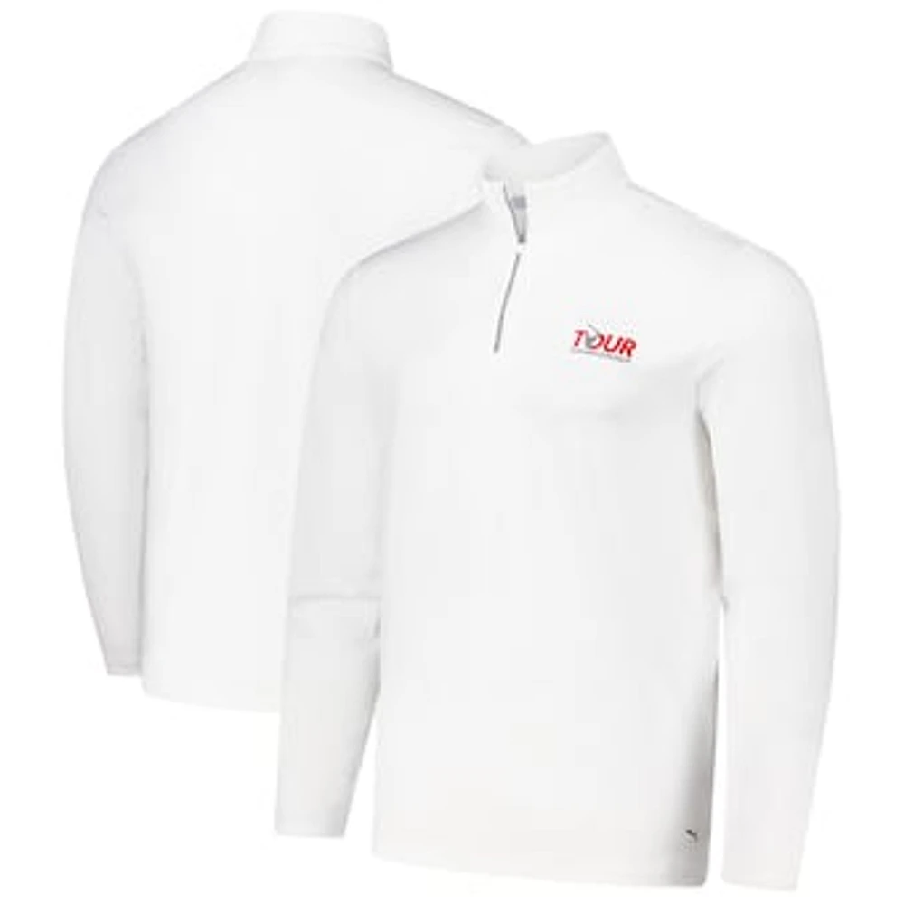 Men's Puma White TOUR Championship Lightweight Quarter-Zip YOU-V Jacket