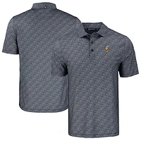 Men's Cutter & Buck Black Tennessee Volunteers Pike Eco Pebble Print Stretch Recycled Polo