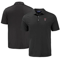 Men's Cutter & Buck Black Texas Tech Red Raiders Coastline Epic Comfort Eco Recycled Polo