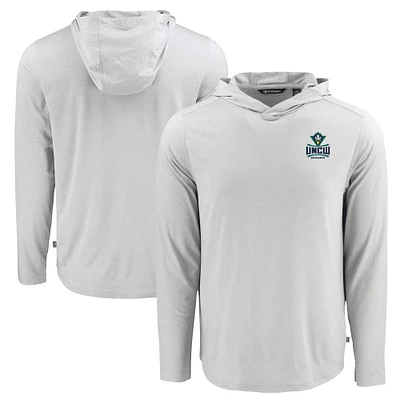 Men's Cutter & Buck Gray UNC Wilmington Seahawks Coastline Epic Comfort Eco Recycled Long Sleeve Hoodie T-Shirt