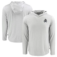 Men's Cutter & Buck Gray Utah State Aggies Coastline Epic Comfort Eco Recycled Long Sleeve Hoodie T-Shirt