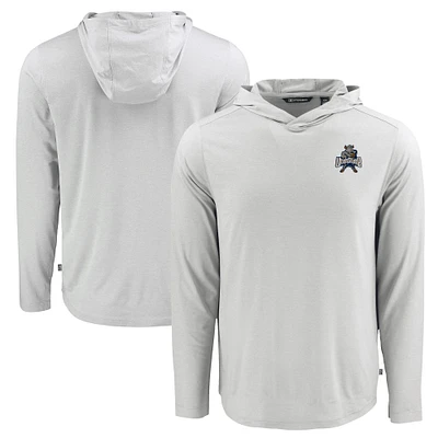 Men's Cutter & Buck Gray Utah State Aggies Coastline Epic Comfort Eco Recycled Long Sleeve Hoodie T-Shirt