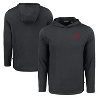 Men's Cutter & Buck Black Utah Utes Coastline Epic Comfort Eco Recycled Long Sleeve Hoodie T-Shirt