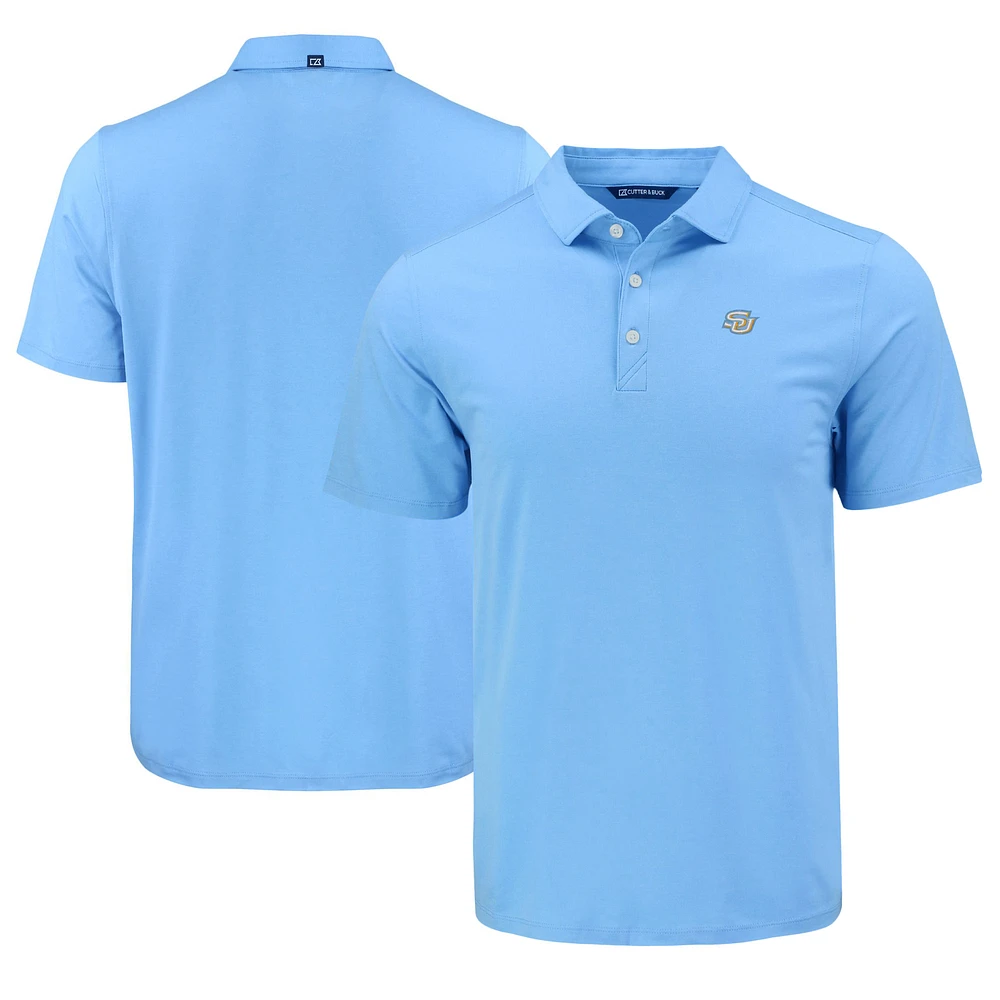 Men's Cutter & Buck Light Blue Southern University Jaguars Coastline Epic Comfort Eco Recycled Polo
