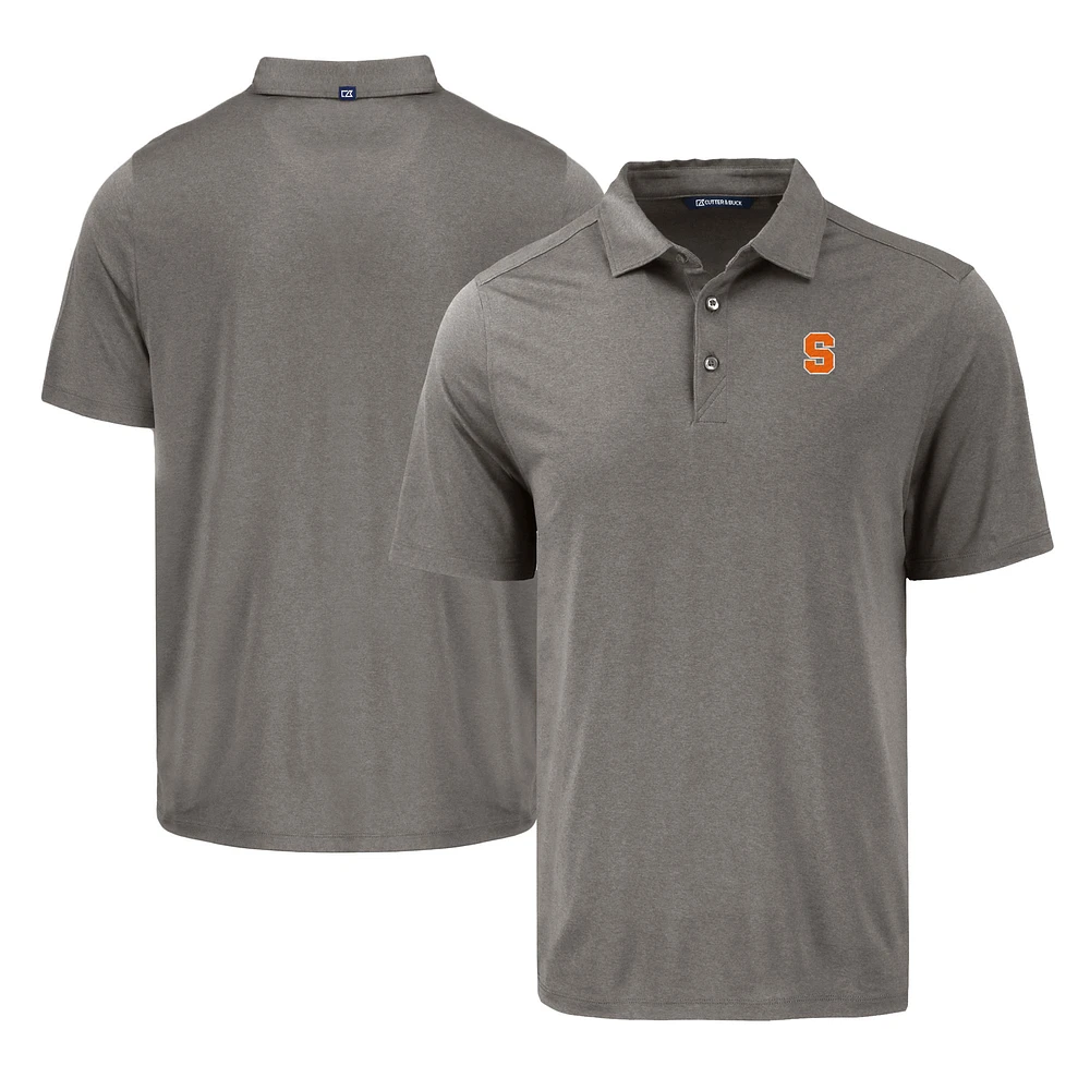 Men's Cutter & Buck Gray Syracuse Orange Coastline Epic Comfort Eco Recycled Polo