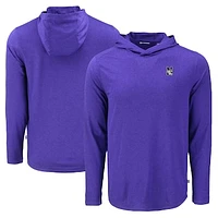 Men's Cutter & Buck Northwestern Wildcats Coastline Epic Comfort Eco Recycled Long Sleeve Hoodie T-Shirt