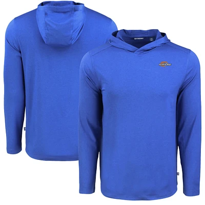 Men's Cutter & Buck Blue Pepperdine Waves Coastline Epic Comfort Eco Recycled Long Sleeve Hoodie T-Shirt