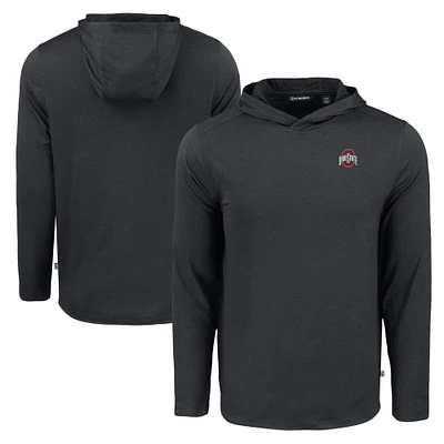 Men's Cutter & Buck Ohio State Buckeyes Coastline Epic Comfort Eco Recycled Long Sleeve Hoodie T-Shirt