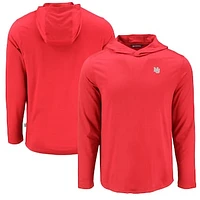 Men's Cutter & Buck Scarlet Nebraska Huskers Coastline Epic Comfort Eco Recycled Long Sleeve Hoodie T-Shirt