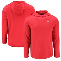 Men's Cutter & Buck Scarlet Nebraska Huskers Coastline Epic Comfort Eco Recycled Long Sleeve Hoodie T-Shirt