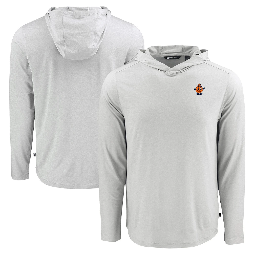 Men's Cutter & Buck Gray Syracuse Orange Coastline Epic Comfort Eco Recycled Long Sleeve Hoodie T-Shirt