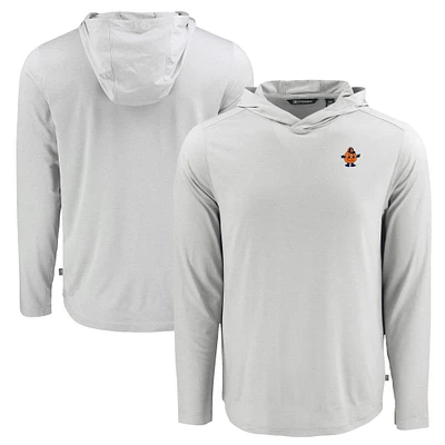 Men's Cutter & Buck Gray Syracuse Orange Coastline Epic Comfort Eco Recycled Long Sleeve Hoodie T-Shirt