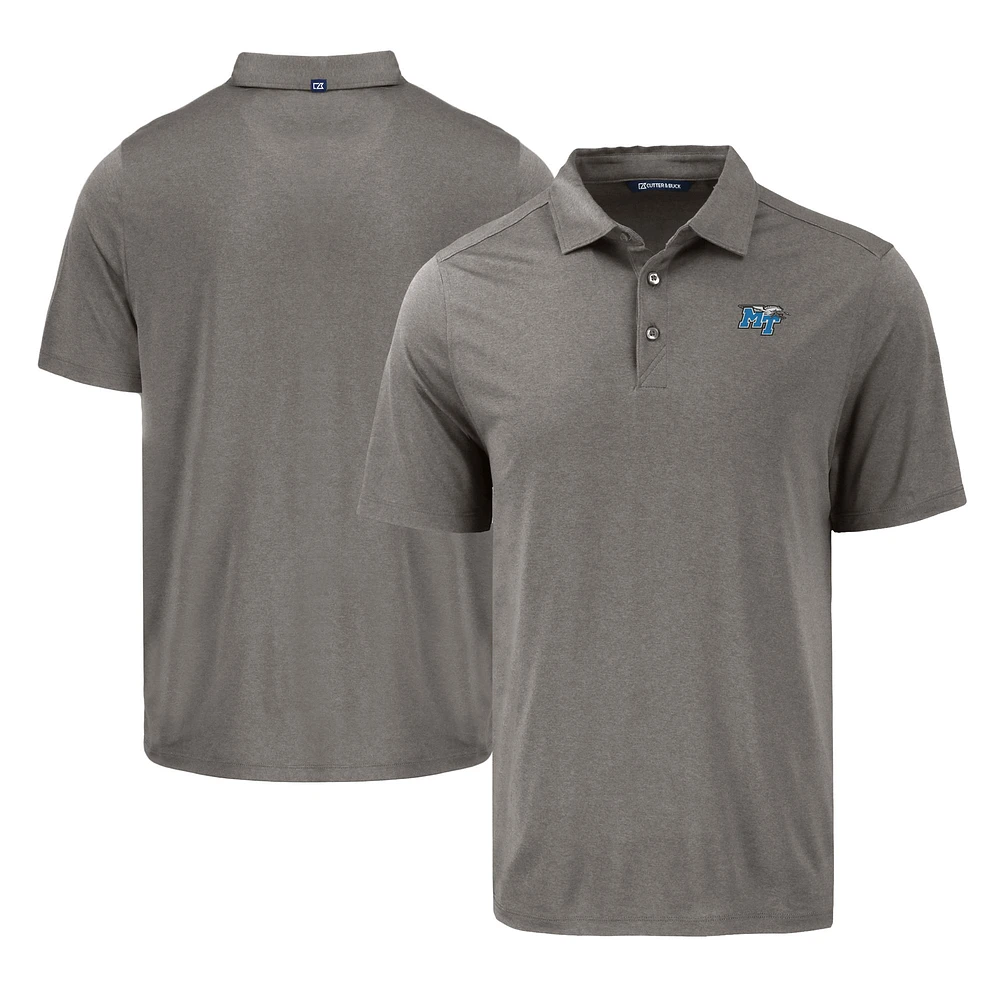 Men's Cutter & Buck Gray MTSU Blue Raiders Coastline Epic Comfort Eco Recycled Polo