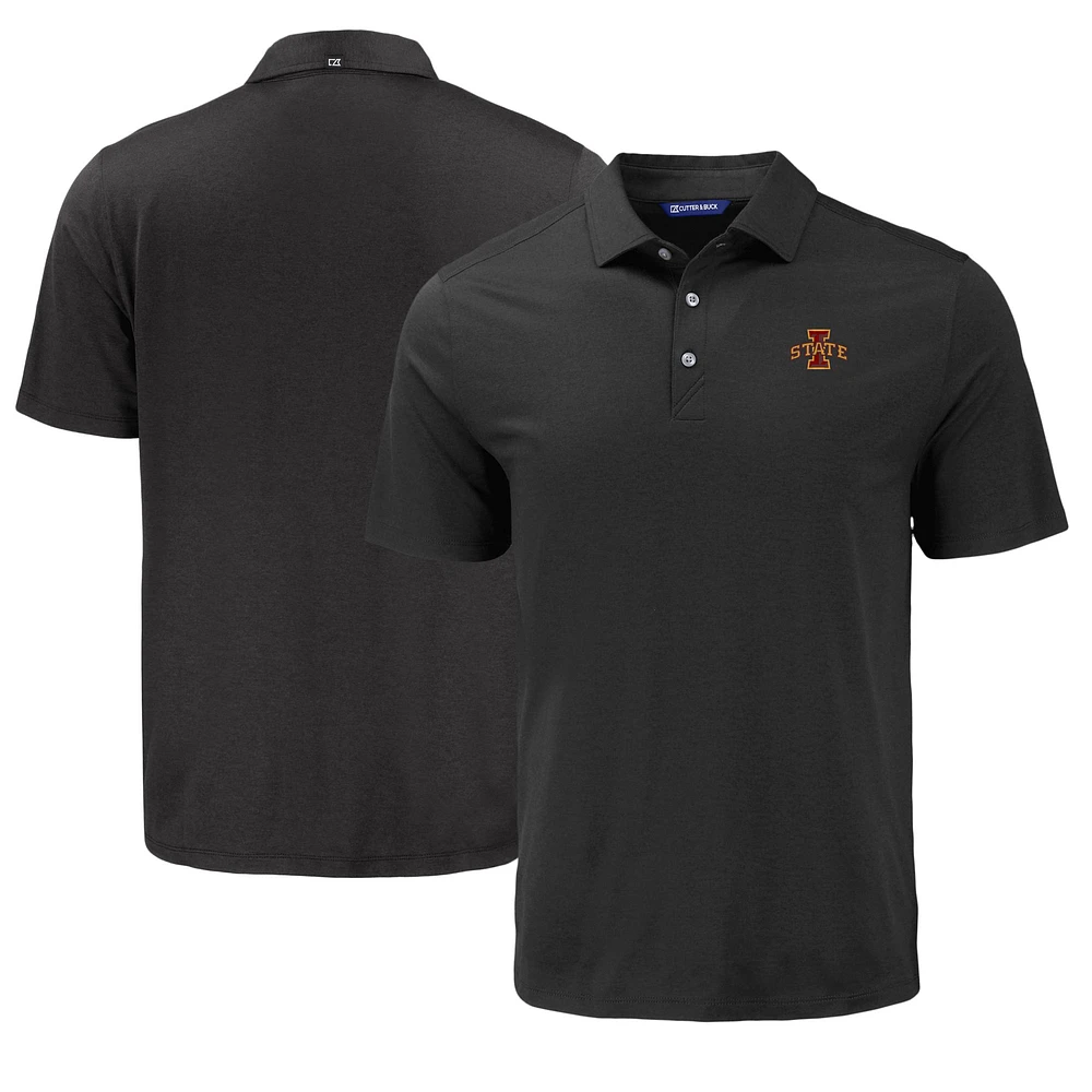 Men's Cutter & Buck Black Iowa State Cyclones Coastline Epic Comfort Eco Recycled Polo