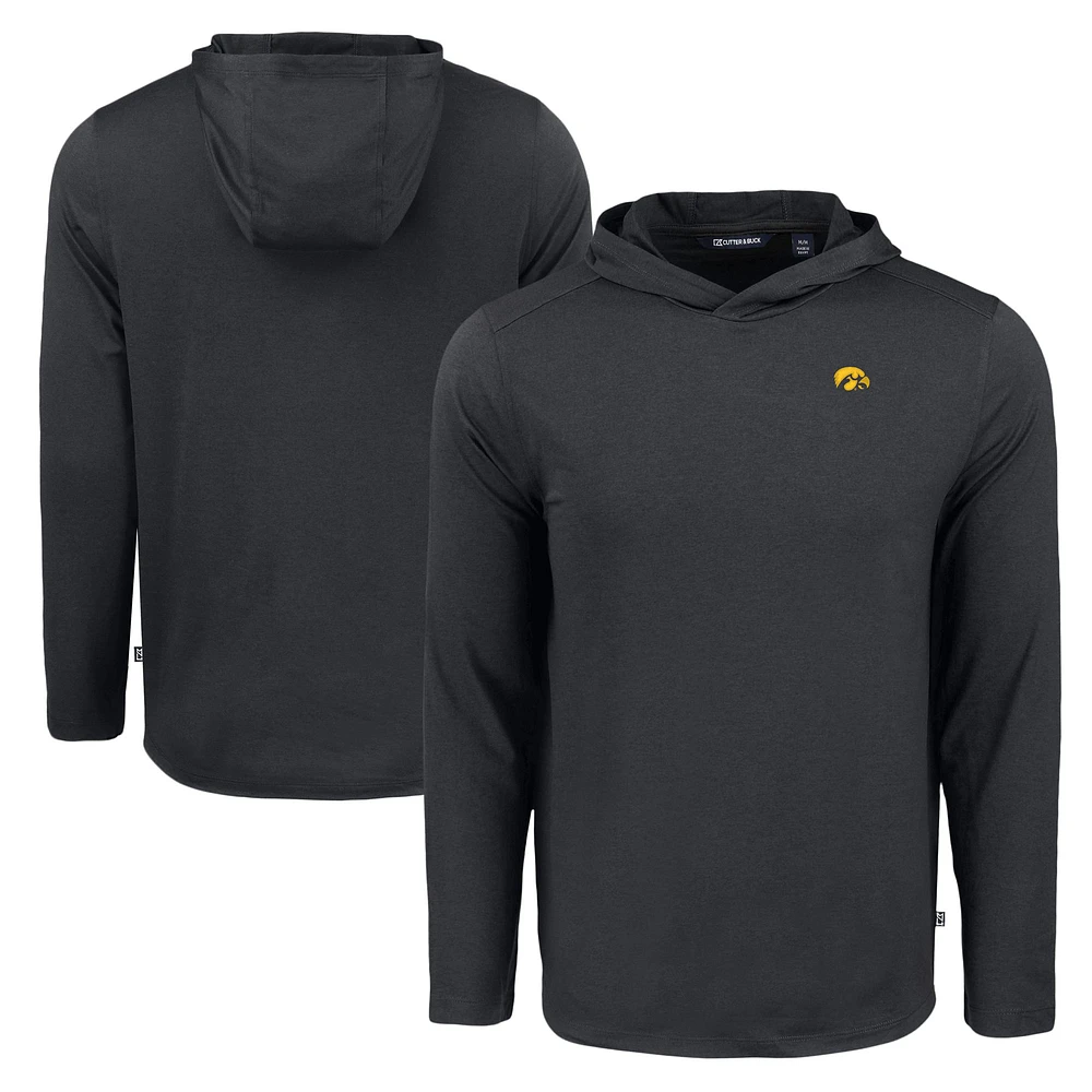 Men's Cutter & Buck Iowa Hawkeyes Coastline Epic Comfort Eco Recycled Long Sleeve Hoodie T-Shirt
