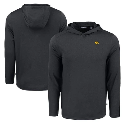 Men's Cutter & Buck Iowa Hawkeyes Coastline Epic Comfort Eco Recycled Long Sleeve Hoodie T-Shirt