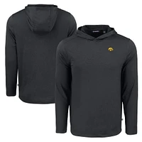 Men's Cutter & Buck Iowa Hawkeyes Coastline Epic Comfort Eco Recycled Long Sleeve Hoodie T-Shirt