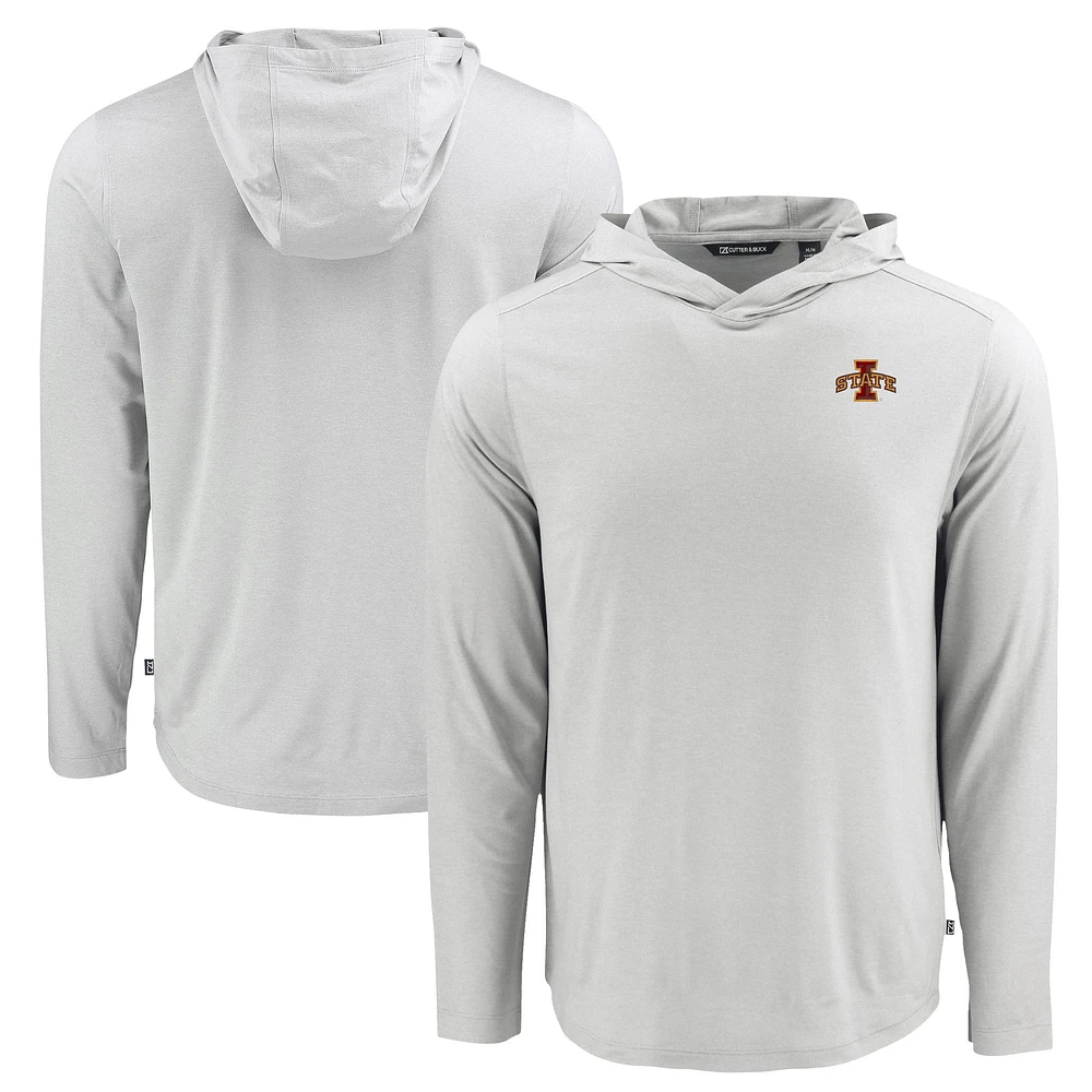 Men's Cutter & Buck Iowa State Cyclones Coastline Epic Comfort Eco Recycled Long Sleeve Hoodie T-Shirt