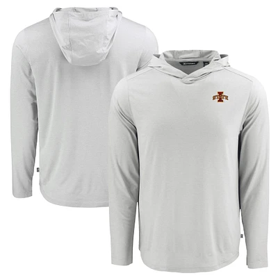 Men's Cutter & Buck Iowa State Cyclones Coastline Epic Comfort Eco Recycled Long Sleeve Hoodie T-Shirt