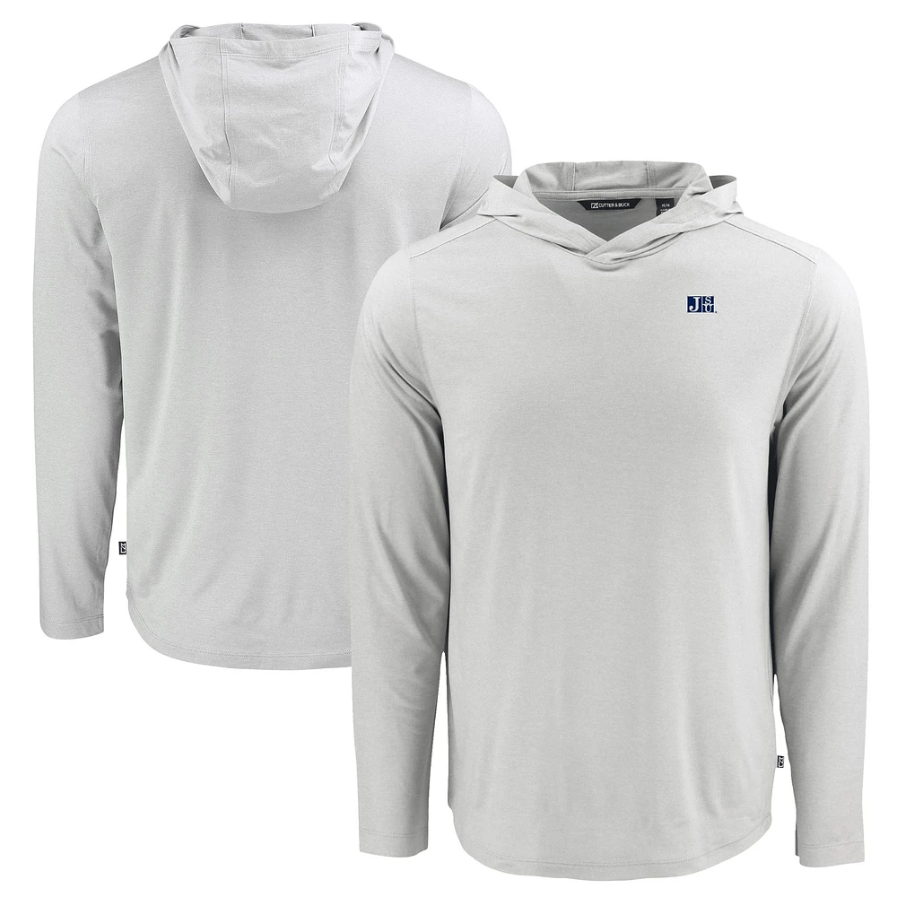 Men's Cutter & Buck Jackson State Tigers Coastline Epic Comfort Eco Recycled Long Sleeve Hoodie T-Shirt