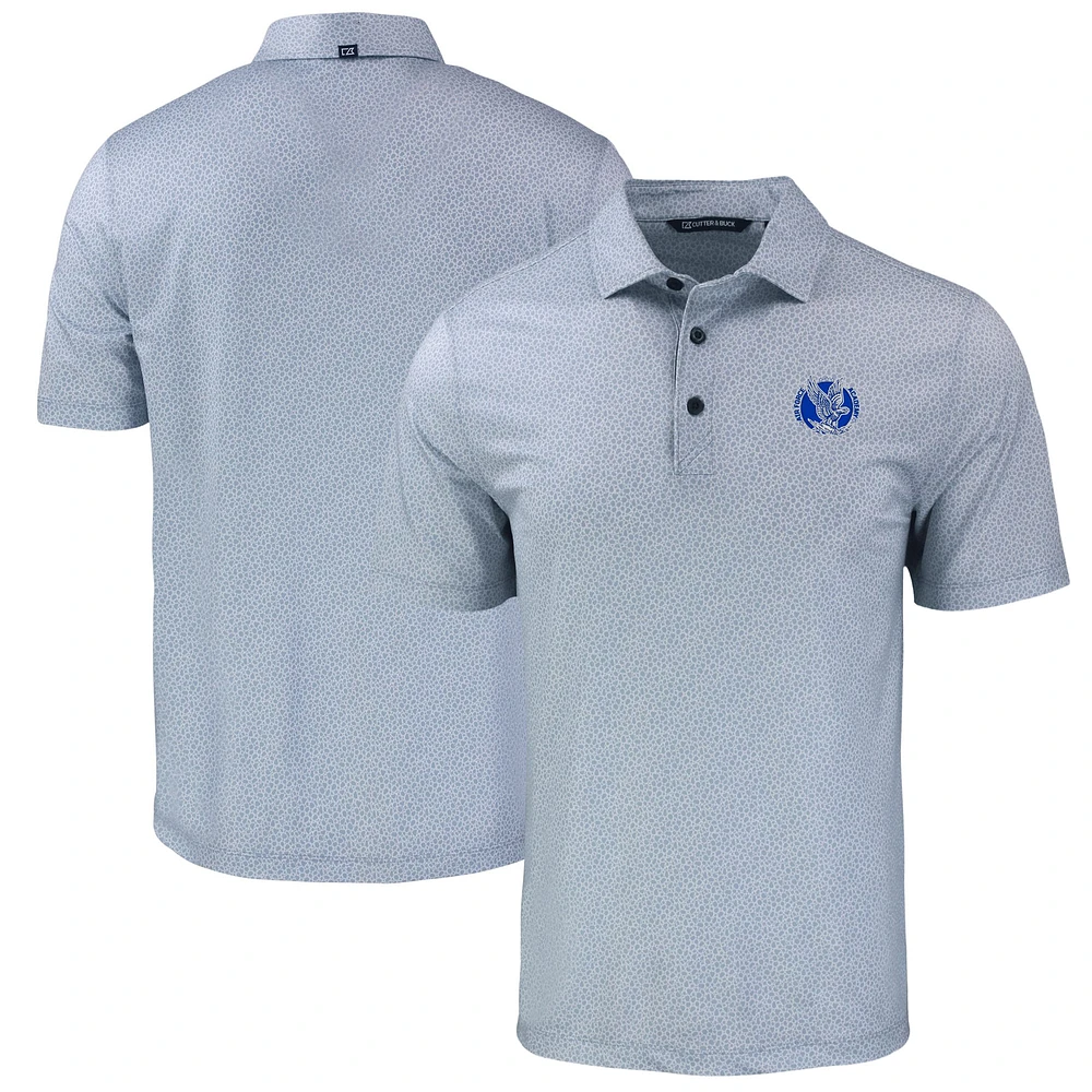 Men's Cutter & Buck Gray Air Force Falcons Pike Eco Pebble Print Stretch Recycled Polo