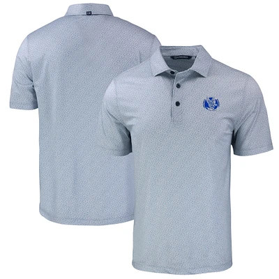 Men's Cutter & Buck Gray Air Force Falcons Pike Eco Pebble Print Stretch Recycled Polo