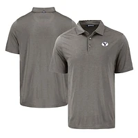 Men's Cutter & Buck Gray BYU Cougars Coastline Epic Comfort Eco Recycled Polo