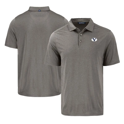 Men's Cutter & Buck Gray BYU Cougars Coastline Epic Comfort Eco Recycled Polo