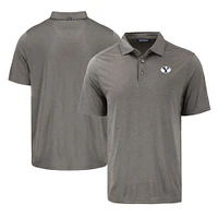Men's Cutter & Buck Gray BYU Cougars Coastline Epic Comfort Eco Recycled Polo