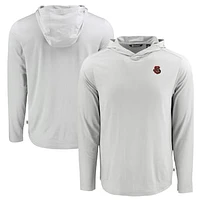 Men's Cutter & Buck Gray Cornell Big Red Coastline Epic Comfort Eco Recycled Long Sleeve Hoodie T-Shirt