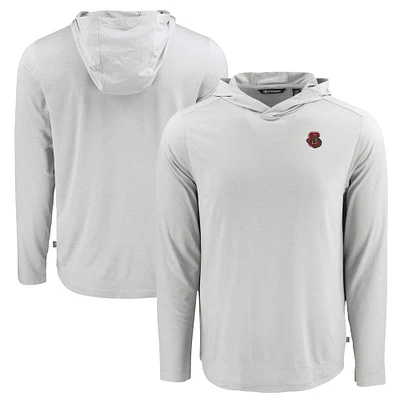 Men's Cutter & Buck Gray Cornell Big Red Coastline Epic Comfort Eco Recycled Long Sleeve Hoodie T-Shirt