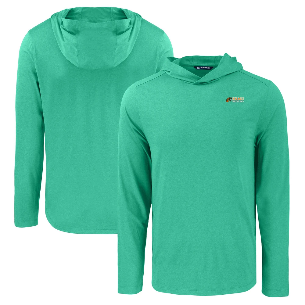 Men's Cutter & Buck Florida A&M Rattlers Coastline Epic Comfort Eco Recycled Long Sleeve Hoodie T-Shirt