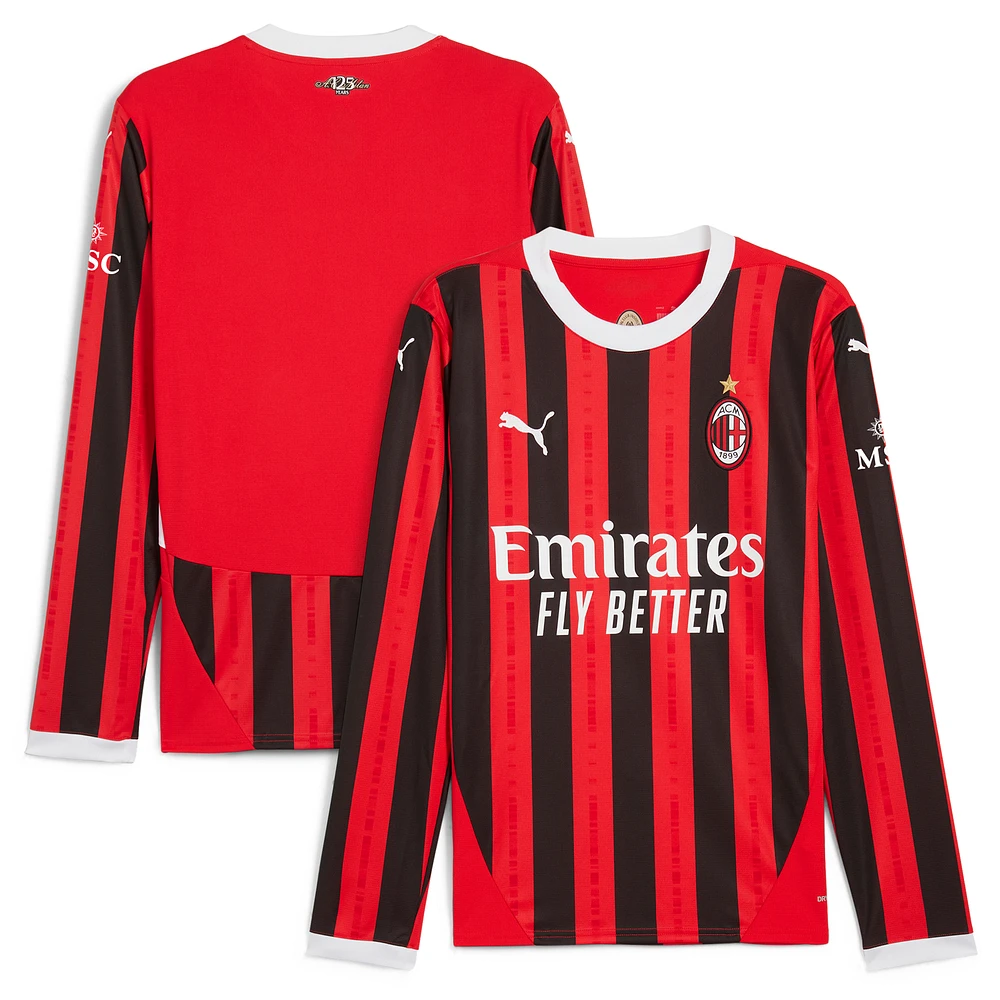 Men's Puma Red AC Milan 2024/25 Home Replica Long Sleeve Jersey