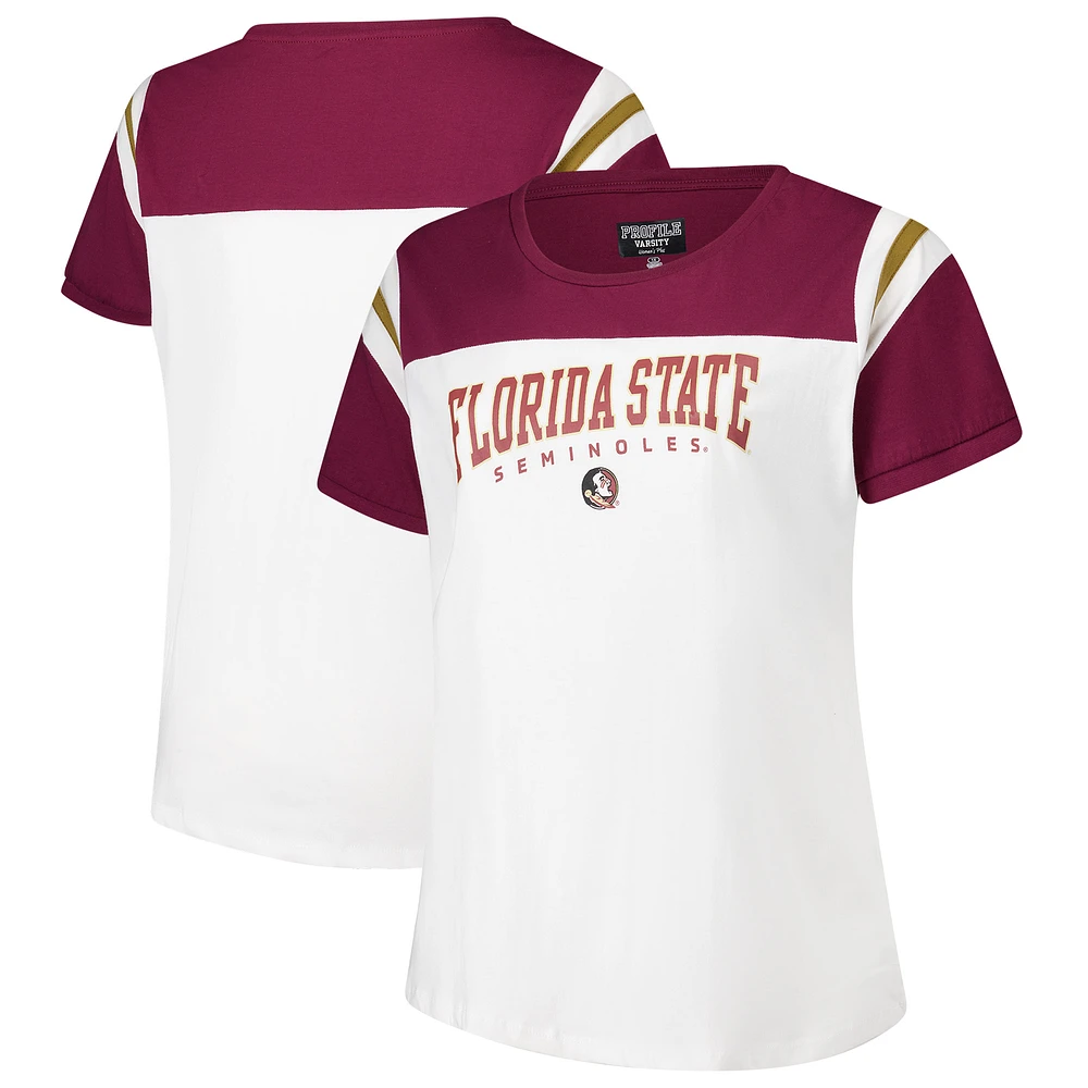 Women's Fanatics  White Florida State Seminoles Plus Winning Gear T-Shirt