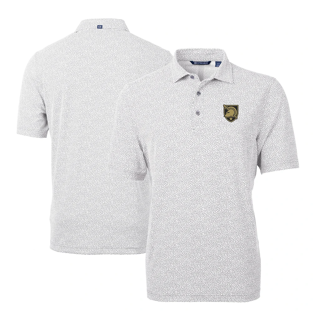 Men's Cutter & Buck Gray Army Black Knights Virtue Eco Pique Botanical Print Recycled DryTec Polo