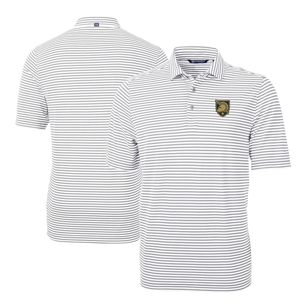 Men's Cutter & Buck Army Black Knights Virtue Eco Pique Stripe Recycled DryTec Polo