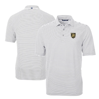 Men's Cutter & Buck Army Black Knights Virtue Eco Pique Stripe Recycled DryTec Polo
