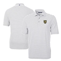 Men's Cutter & Buck Army Black Knights Virtue Eco Pique Stripe Recycled DryTec Polo