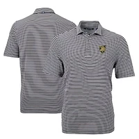 Men's Cutter & Buck Army Black Knights Virtue Eco Pique Stripe Recycled DryTec Polo