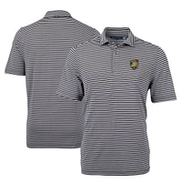 Men's Cutter & Buck Army Black Knights Virtue Eco Pique Stripe Recycled DryTec Polo