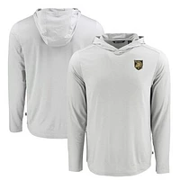 Men's Cutter & Buck Gray Army Black Knights Coastline Epic Comfort Eco Recycled Long Sleeve Hoodie T-Shirt