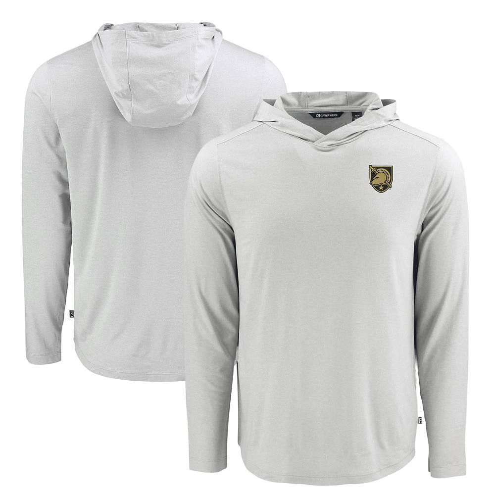 Men's Cutter & Buck Gray Army Black Knights Coastline Epic Comfort Eco Recycled Long Sleeve Hoodie T-Shirt