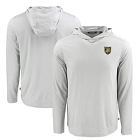 Men's Cutter & Buck Gray Army Black Knights Coastline Epic Comfort Eco Recycled Long Sleeve Hoodie T-Shirt