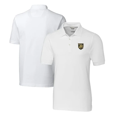 Men's Cutter & Buck White Army Black Knights Advantage Tri-Blend Pique Polo