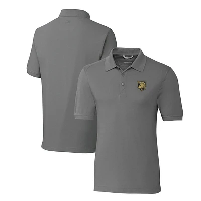 Men's Cutter & Buck Gray Army Black Knights Advantage Tri-Blend Pique Polo