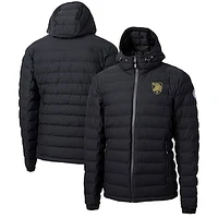 Men's Cutter & Buck Black Army Knights Mission Ridge Repreve Eco Insulated Full-Zip Hoodie Puffer Jacket