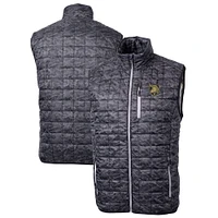 Men's Cutter & Buck  Black Army Knights Rainier PrimaLoft Eco Insulated Printed Full-Zip Puffer Vest