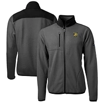 Men's Cutter & Buck  Gray/Black Army Black Knights Cascade Eco Sherpa Fleece Full-Zip Jacket